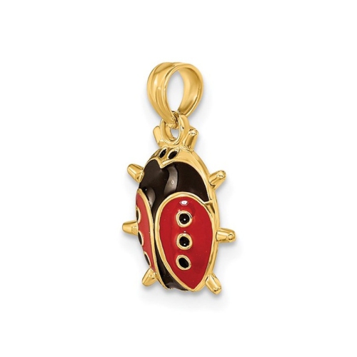 14K Yellow Gold Ladybug Charm with Enamel