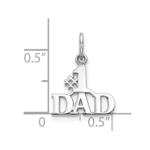 10K White Gold #1 DAD Charm Pendant