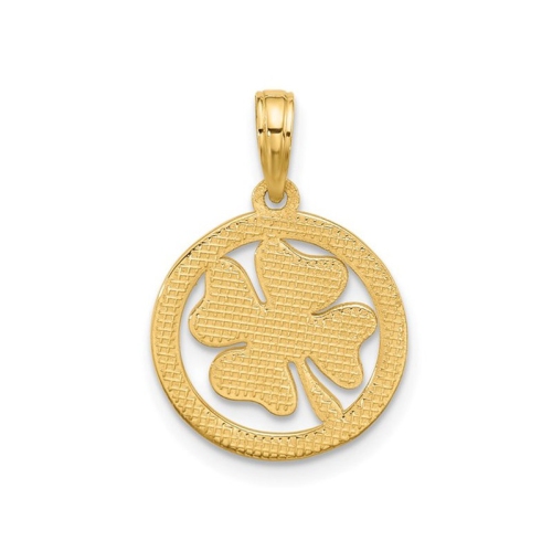 Pendentif en forme de trèfle en or jaune 14 K