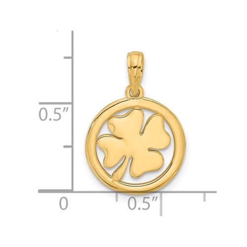 Pendentif en forme de trèfle en or jaune 14 K