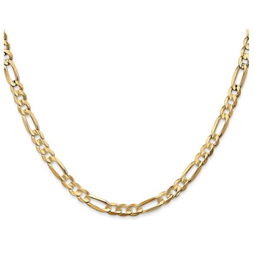 GEM AND HARMONY  Figaro Chain Necklace In 14K Gold 18 Inches (4.50 Mm) In Yellow