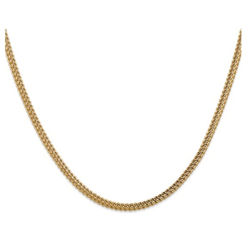 22 inch 14 Karat Yellow Gold Semi-Solid Franco Chain