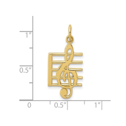 10K Yellow Gold Musical Note Charm Pendant