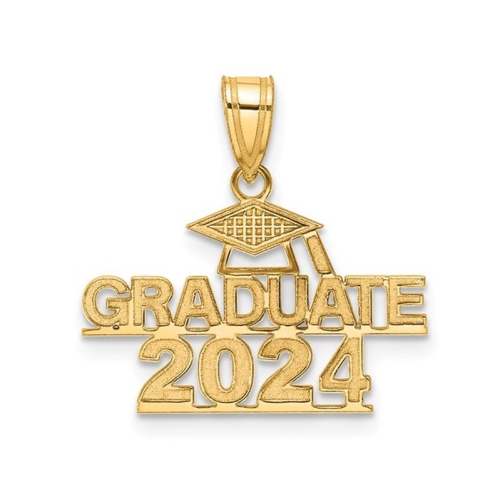 14K Yellow Gold 2024 Graduation Charm Charm Pendant