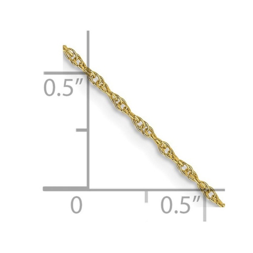 18 inches 14K Yellow Gold Carded Cable Rope Chain 0.95mm