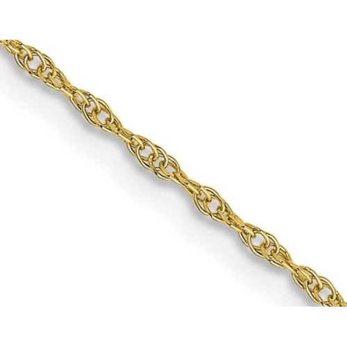 18 inches 14K Yellow Gold Carded Cable Rope Chain 0.95mm