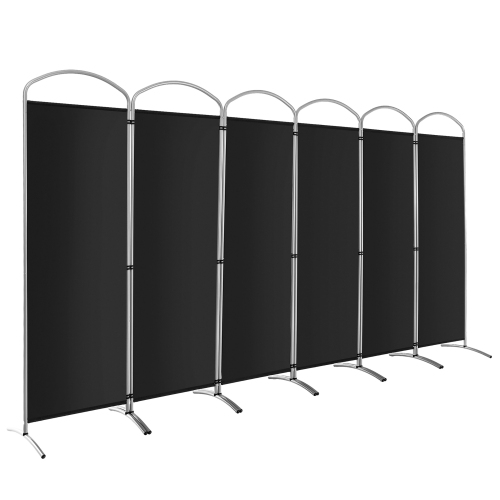 Image 1 of 10.. Costway 6 Panels Folding Privacy Screen 6 Ft Tall Fabric Privacy Screen for Home