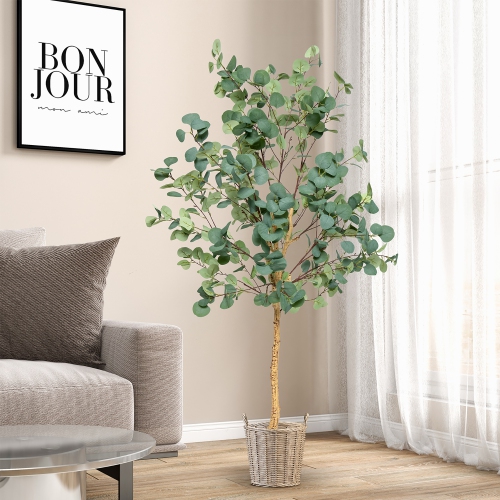 Costway 5.5FT Artificial Tree Fake Eucalyptus Tree for Living Room Office Home Decor