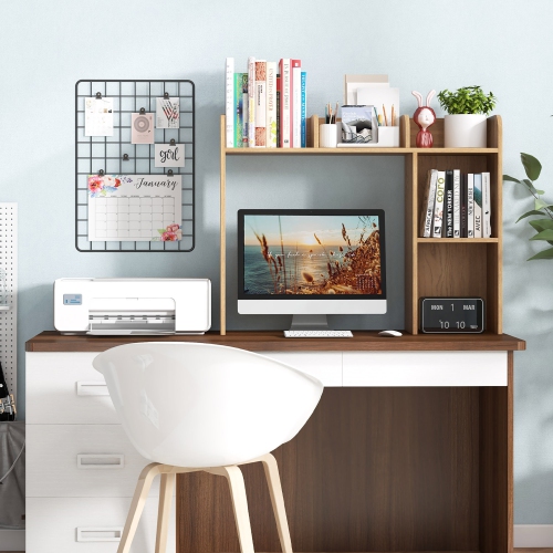 Costway Desk Bookshelf Desktop Storage Organizer Display Shelf Rack Dorm Office