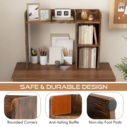 Costway Desk Bookshelf Desktop Storage Organizer Display Shelf Rack Dorm Office