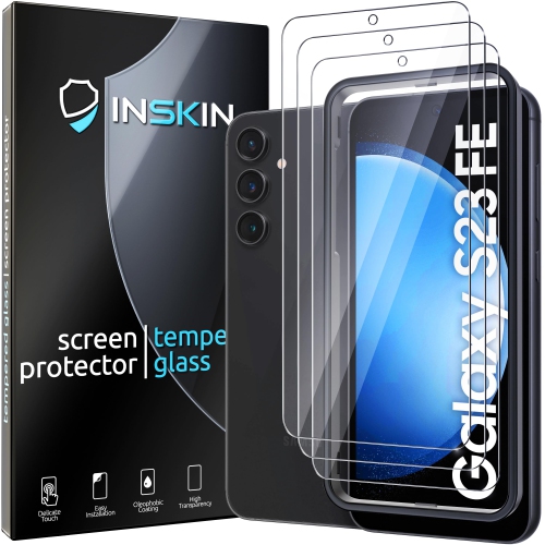 Protecteur d'écran d'Inskin pour Galaxy S23 FE 5G 6,4&nbsp;po de Samsung - Paquet de 3 - verre trempé avec trousse d'alignement automatique