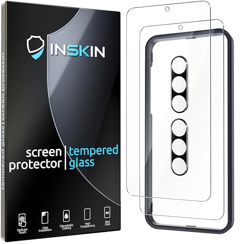 Inskin Screen Protector for Samsung Galaxy S23 FE 5G - 2+2 Tempered Glass for Screen & Camera Lens, Auto-Align Installation, Plasma Coating,