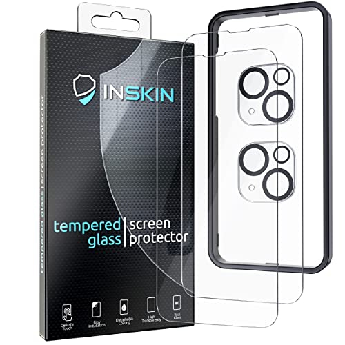 INSKIN  2-In-1 [Screen And Rear Camera Lens] Tempered Glass Protector, Fits Apple Iphone 13 Mini. 2+2 Pack With Application Frame