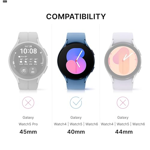 Inskin Screen Protector for Samsung Galaxy Watch 6 44mm / Watch 5 44mm / Watch 4 44mm – 3-Pack, Tempered Glass