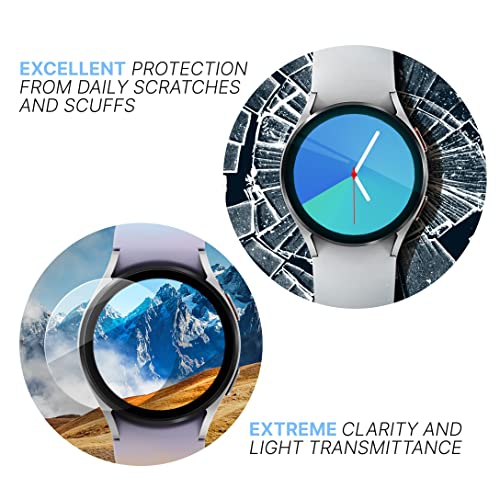 Inskin Screen Protector for Samsung Galaxy Watch 6 44mm / Watch 5 44mm / Watch 4 44mm – 3-Pack, Tempered Glass