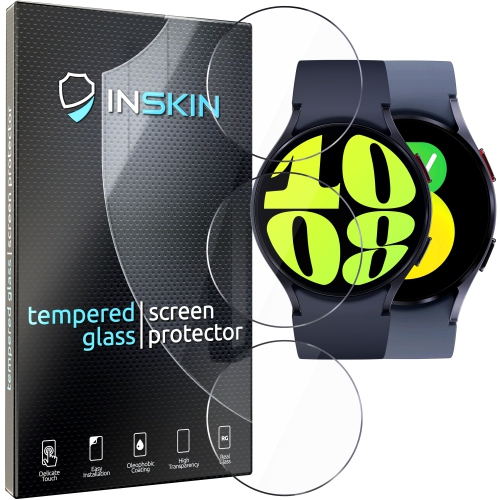 Inskin Screen Protector for Samsung Galaxy Watch 6 44mm / Watch 5 44mm / Watch 4 44mm – 3-Pack, Tempered Glass