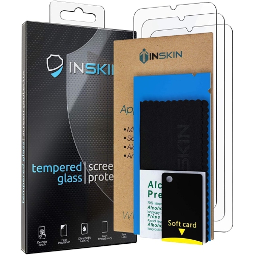 Inskin – Protecteur d’écran en verre trempé pour Samsung Galaxy A14 5G 2023 6,6 po série SM-A146 – Paquet de 3, Ultra HD, revêtement plasma