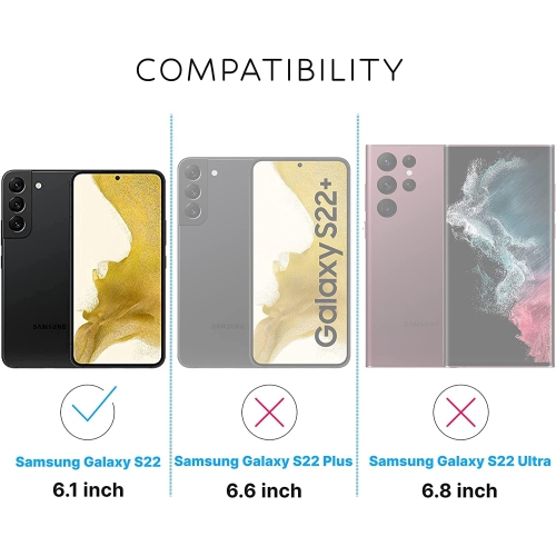 Inskin Screen Protector for Samsung Galaxy S22 5G - 2+2 Tempered Glass for Screen & Camera Lens, Auto-Align Installation, Plasma Coating, Fits Cases