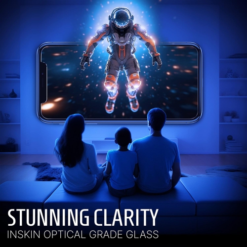 Protecteur d'écran d'Inskin pour iPhone 11 Pro/X/XS 5,8 po – Paquet de 3, verre trempé, installation auto-alignement, Ultra HD, revêtement