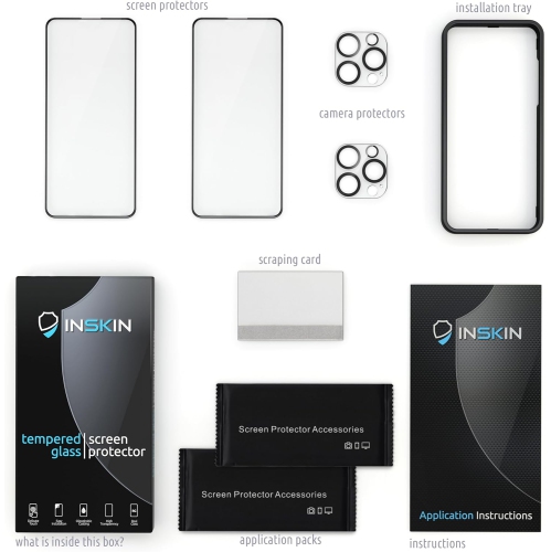 Inskin – Protecteur d’écran antireflet pour iPhone 15 Pro – 2+2 mat pour écran et Ultra HD pour lentille de caméra en verre trempé, installation