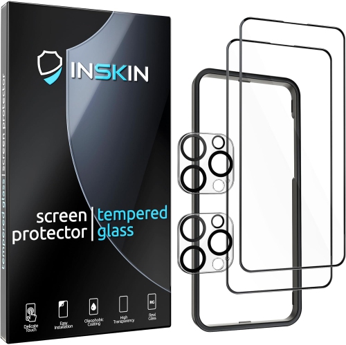 Inskin – Protecteur d’écran antireflet pour iPhone 15 Pro – 2+2 mat pour écran et Ultra HD pour lentille de caméra en verre trempé, installation