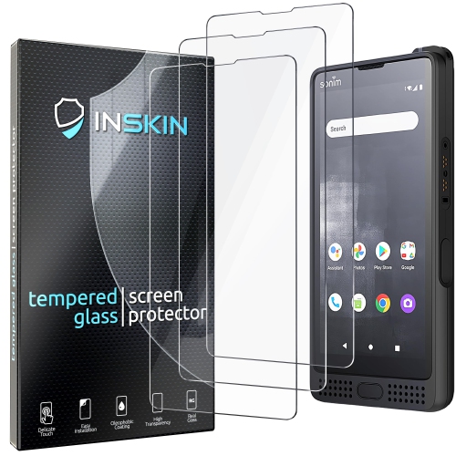 Inskin Screen Protector for Sonim XP10 XP9900 [2023] – 3-Pack, Tempered Glass, Ultra HD, Anti Fingerprint Plasma Coating, Case-Compatible