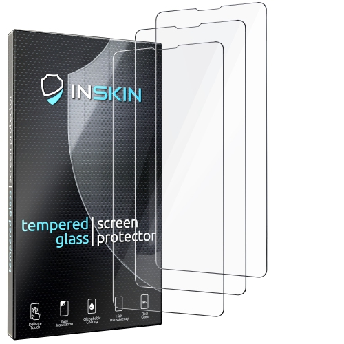 Inskin Screen Protector for Sonim XP10 XP9900 [2023] – 3-Pack, Tempered Glass, Ultra HD, Anti Fingerprint Plasma Coating, Case-Compatible