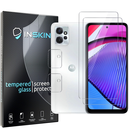 Inskin Tempered Glass Screen Protector for Motorola Moto G Power 5G 6.5 inch [2023] - Ultimate 2+2 Bundle with Camera Lens Guard - Ultra HD, Case