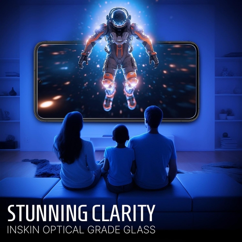 Inskin Screen Protector for Samsung Galaxy S24 5G - 3+3 Tempered Glass for Screen & Camera Lens, Auto-Align Installation, Fingerprint ID Support,