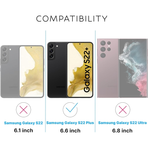 Inskin Screen Protector for Samsung Galaxy S22 Plus 5G - 2+2 Tempered Glass for Screen & Camera Lens, Auto-Align Installation, Plasma Coating, Fits