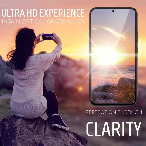 Inskin Screen Protector for Samsung Galaxy S22 Plus 5G - 2+2 Tempered Glass for Screen & Camera Lens, Auto-Align Installation, Plasma Coating, Fits