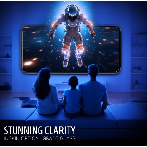 Inskin Screen Protector for Samsung Galaxy S21 FE 5G/4G - 3-Pack Tempered Glass, Auto-Align Installation, Plasma Coating, Fingerprint ID Support,