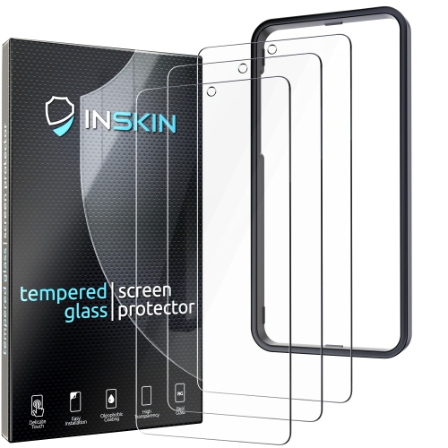 Inskin Screen Protector for Samsung Galaxy S21 FE 5G/4G - 3-Pack Tempered Glass, Auto-Align Installation, Plasma Coating, Fingerprint ID Support,