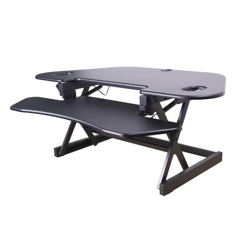 Rocelco CADR-46-ACUSB Corner Adjustable Height Desk Riser 46" w/ Extended Vertical Range