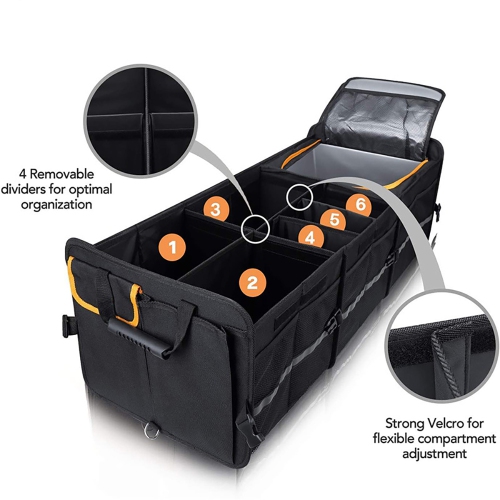 axGear Car Trunk Storage Box Cargo Organizer Collapsible Adjustable Lid for Car SUV