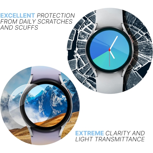 Inskin Screen Protector for Samsung Galaxy Watch 6 Classic 43mm – 3-Pack, Tempered Glass, Ultra HD, Easy Suction Cup Installation, Plasma Coating,