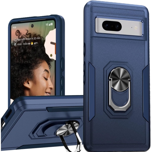 [CS] antichoc robuste étui magnétique rigide avec béquille et anneau pour Pixel 8&nbsp;A de Google, bleu marine