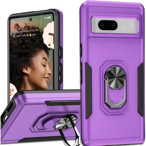 [CS] antichoc robuste étui magnétique rigide avec support à anneau pour Pixel 8&nbsp;A de Google, violet