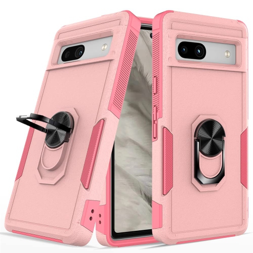[CS] antichoc robuste étui magnétique rigide avec support à anneau pour Pixel 8&nbsp;A de Google, rose pâle