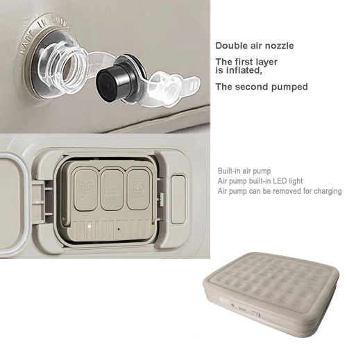 Matelas gonflable à DEL avec pompe intégrée et 2 oreillers d'axGear pour grand lit