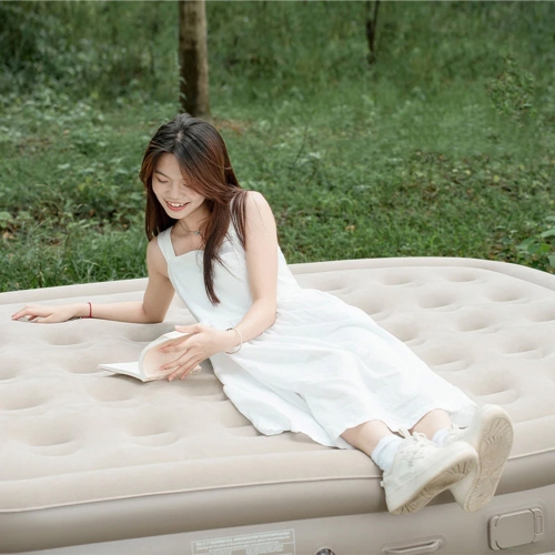 Matelas gonflable à DEL avec pompe intégrée et 2 oreillers d'axGear pour grand lit