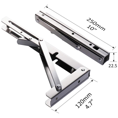 axGear Folding Shelf Brackets 10 Inch Stainless Steel Drop Down Bracket Heavy Duty