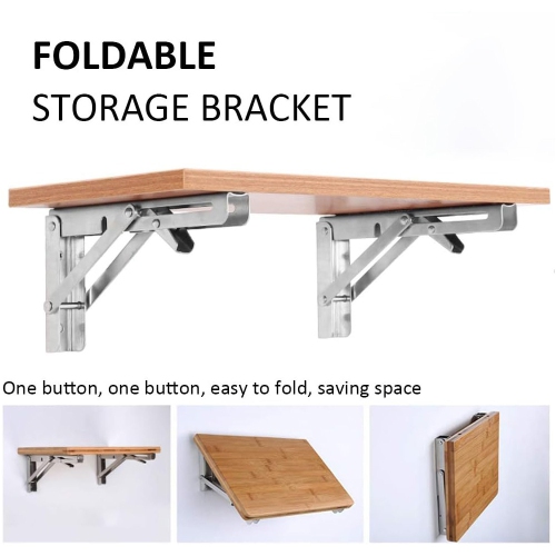 axGear Folding Shelf Brackets 10 Inch Stainless Steel Drop Down Bracket Heavy Duty