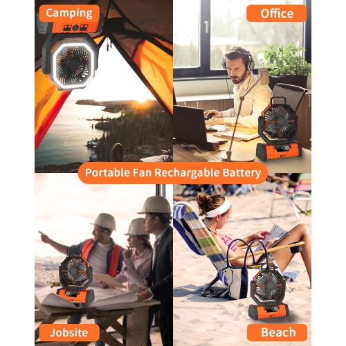 axGear Camping Fan LED Rechargable Power Bank Tent Light Outdoor Portable Remote