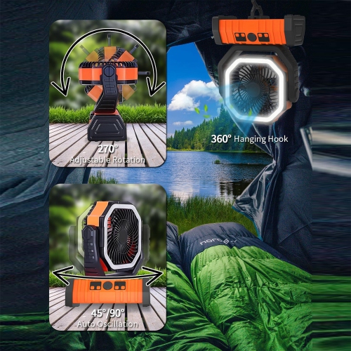 axGear Camping Fan LED Rechargable Power Bank Tent Light Outdoor Portable Remote