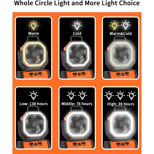 axGear Camping Fan LED Rechargable Power Bank Tent Light Outdoor Portable Remote