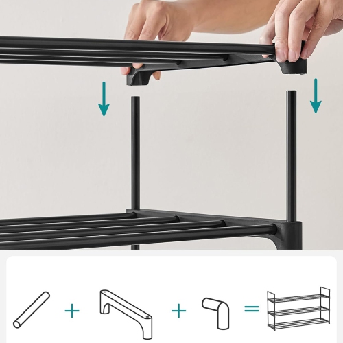 axGear Shoe Rack Organizer Adjustable Expandable Storage Shelf Free Standing