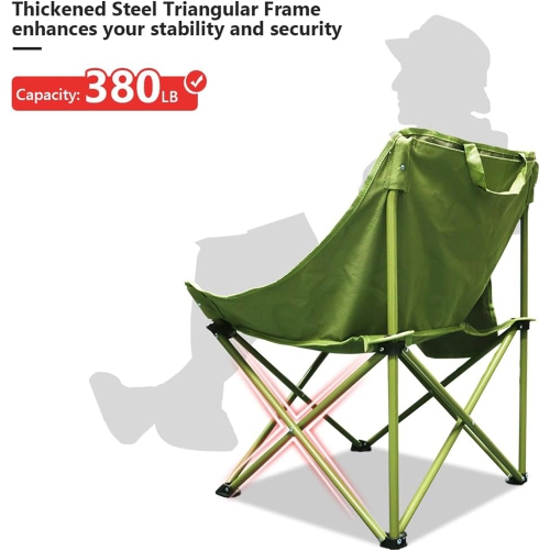 axGear Camping Chair Folding Moon Chairs Ergonomic Comfy Camping Chair Portable