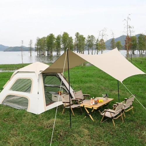 axGear Camping Tent Tarp Canopy Water Resistant Windproof 4-6 People Easy Setup Pop Up