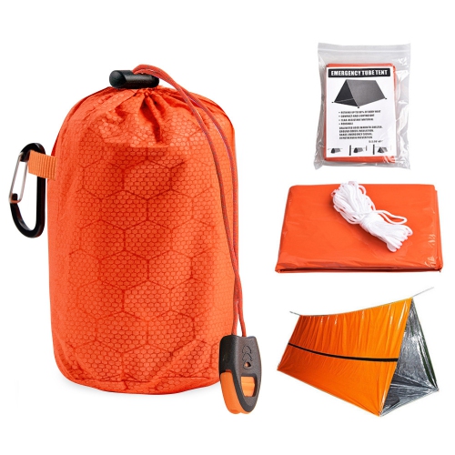 Ensemble de survie avec couverture d'urgence d'axGear, équipement de camping de randonnée pour l'extérieur, avec espace en bisens